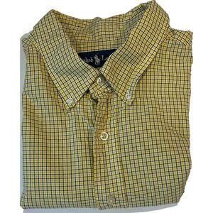 Ralph Lauren Classic Fit Long Sleeve Oxford Dress Shirt 18 36/37 Yellow‎ Cotton